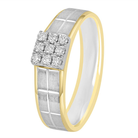 Attractive Diamond Men's Finger Ring - 950Pt Platinum - GEMHUB