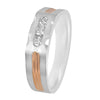 Diamond Studded Finger Ring in 950Pt Platinum and Rose Gold - 950Pt Platinum - GEMHUB