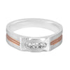 Diamond Studded Finger Ring in 950Pt Platinum and Rose Gold - Image 2 - GEMHUB