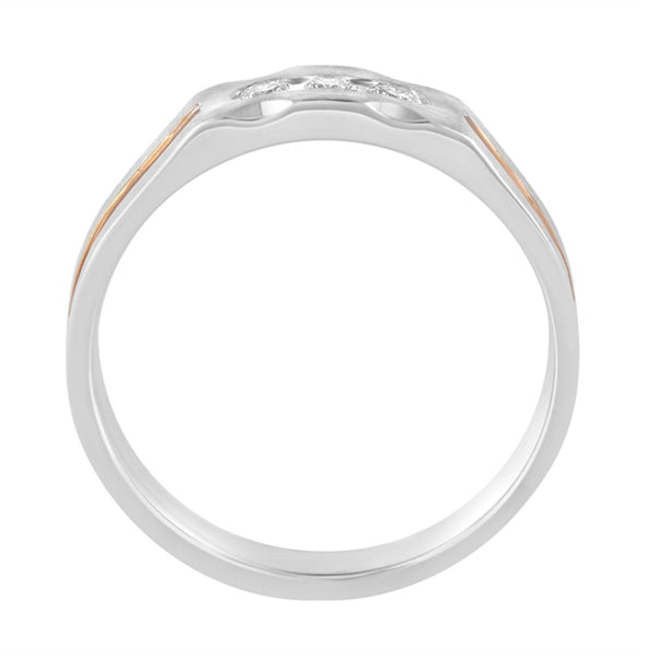 Diamond Studded Finger Ring in 950Pt Platinum and Rose Gold - Image 3 - GEMHUB