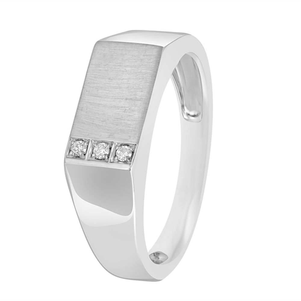 Bejewelled Platinum Men's Finger Ring - 950Pt Platinum - GEMHUB