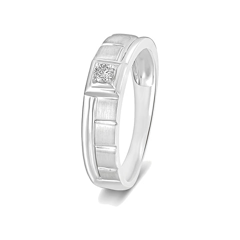 Diamond Finger Ring for Men in Platinum - 950Pt Platinum - GEMHUB