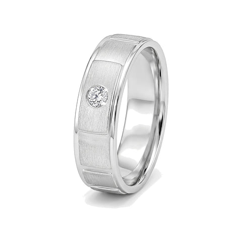 Aesthetic Men's Platinum Diamond Ring - 950Pt Platinum - GEMHUB