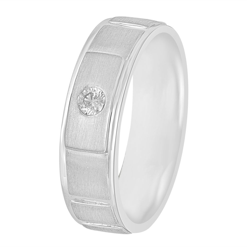 Aesthetic Men's Platinum Diamond Ring - 950Pt Platinum - GEMHUB