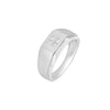 Modern Diamond Studded Men's Finger Ring - 950Pt Platinum - GEMHUB