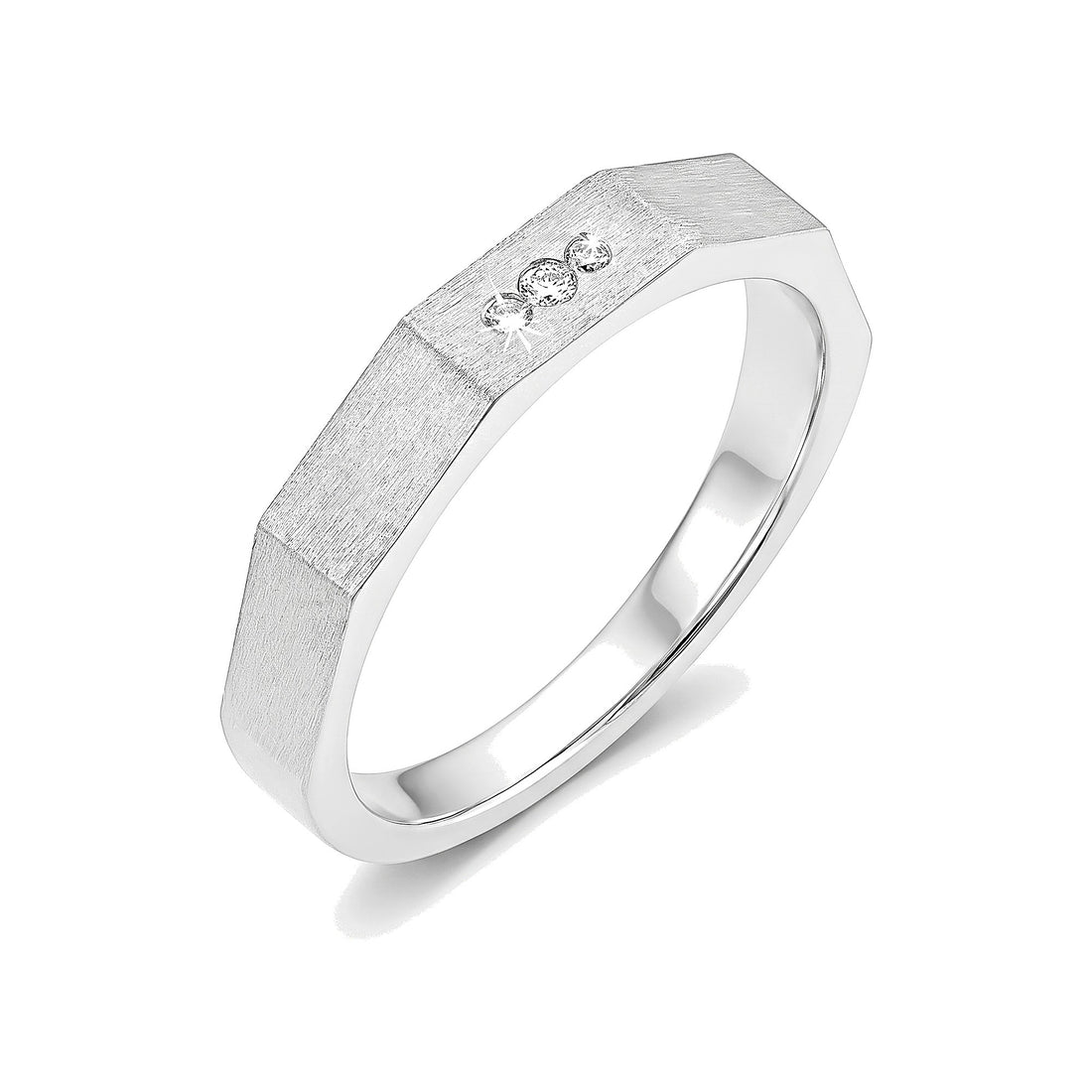Men's Textured Platinum Ring - 950Pt Platinum - GEMHUB