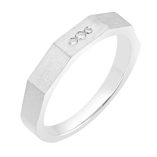 Men's Textured Platinum Ring - 950Pt Platinum - GEMHUB