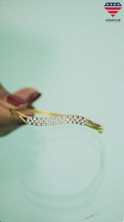 Elegant Twin Row Diamond Bangle
