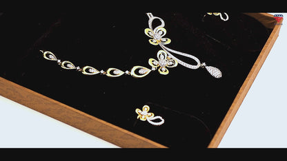 Exquisite Diamond Necklace & Earrings Set