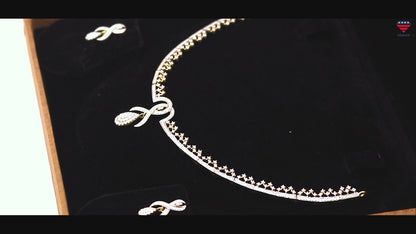 Elegant Diamond Necklace & Earrings Set