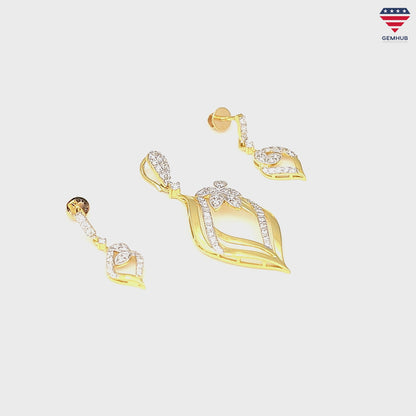 Flora Diamond Pendant Set