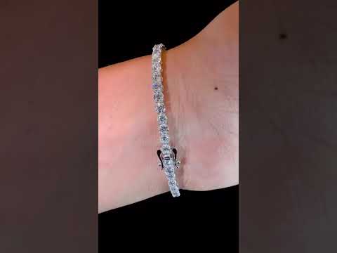 4.75Ct Round Natural Diamond Tennis Bracelet 14k White Gold - video