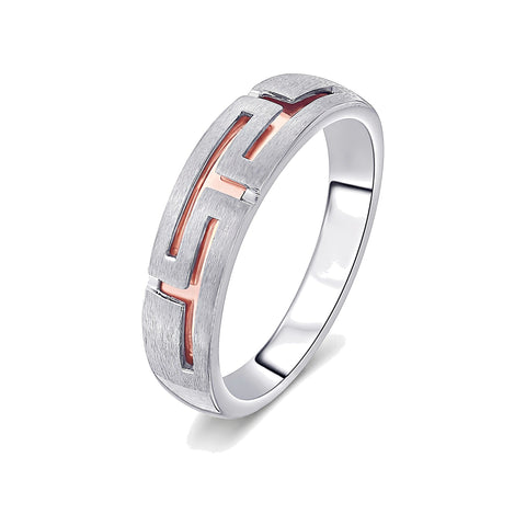 Geometric Diamond and Platinum Finger Ring - 950Pt Platinum - GEMHUB
