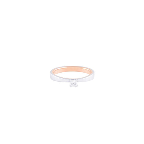 Dual Toned Platinum Solitaire Ring - 950Pt Platinum - GEMHUB