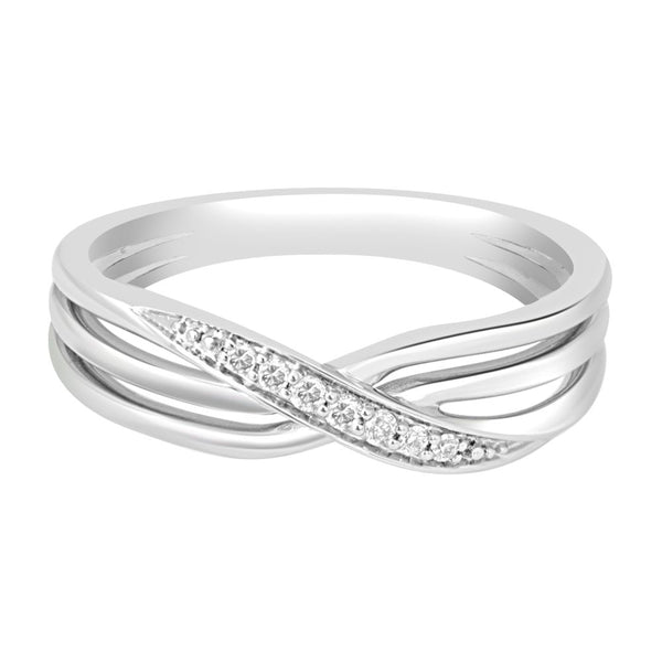 Criscross Design Platinum Finger Ring - Image 2 - GEMHUB
