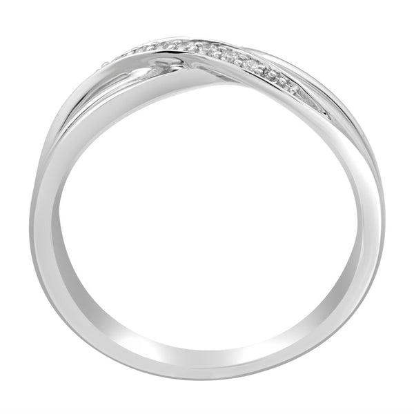 Criscross Design Platinum Finger Ring - Image 3 - GEMHUB