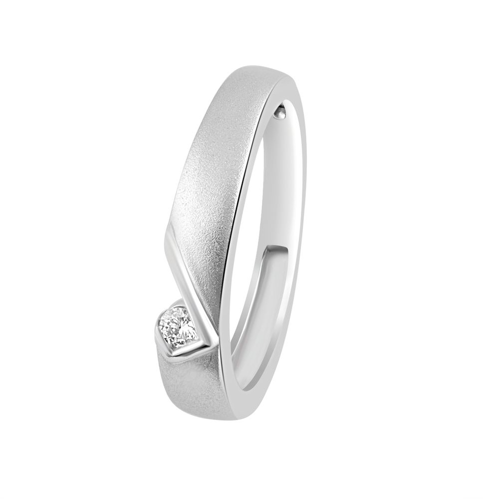 Sleek Diamond and Platinum Ring - 950Pt Platinum - GEMHUB