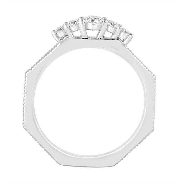 Stunning 950Pt Platinum Textured Ring - Image 3 - GEMHUB