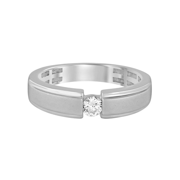 Simple Platinum Finger Band for Men - Image 2 - GEMHUB