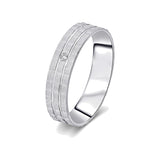 Glamorous Platinum and Diamond Finger Band for Men - 950Pt Platinum - GEMHUB