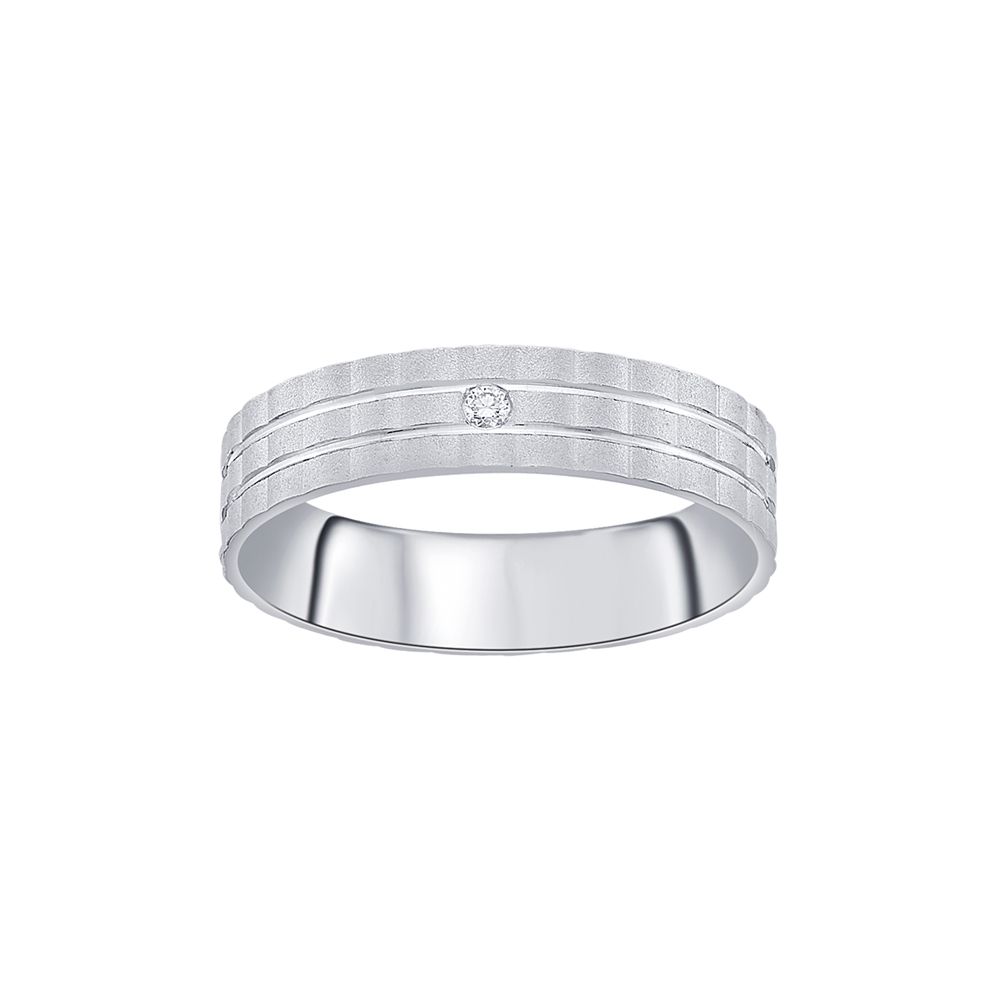 Glamorous Platinum and Diamond Finger Band for Men - Image 2 - GEMHUB