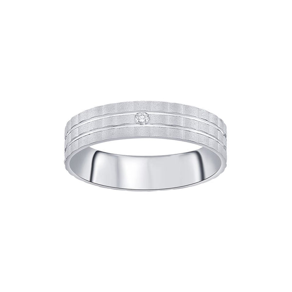Glamorous Platinum and Diamond Finger Band for Men - Image 2 - GEMHUB