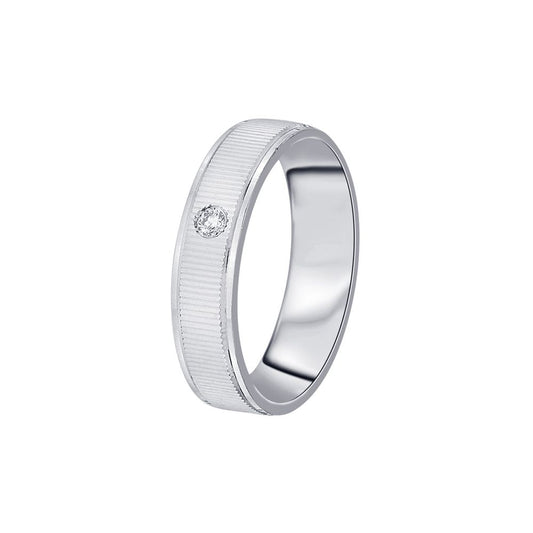 Simple Platinum and Diamond Band For Men - 950Pt Platinum - GEMHUB
