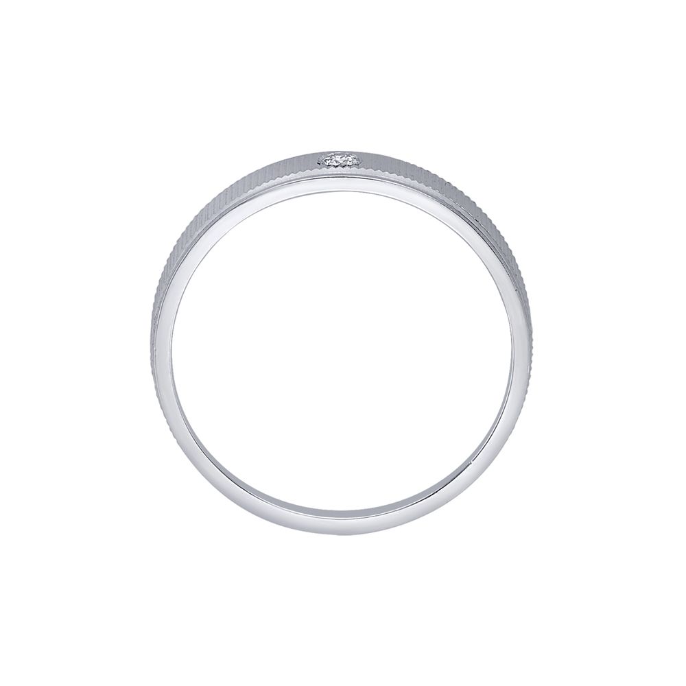 Simple Platinum and Diamond Band For Men - Image 3 - GEMHUB