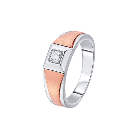 Magnificent Dual-toned Diamond Ring for Men - 950Pt Platinum - GEMHUB