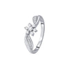Floral Diamond Platinum Finger Ring - 950Pt Platinum - GEMHUB