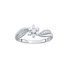 Floral Diamond Platinum Finger Ring - Image 2 - GEMHUB