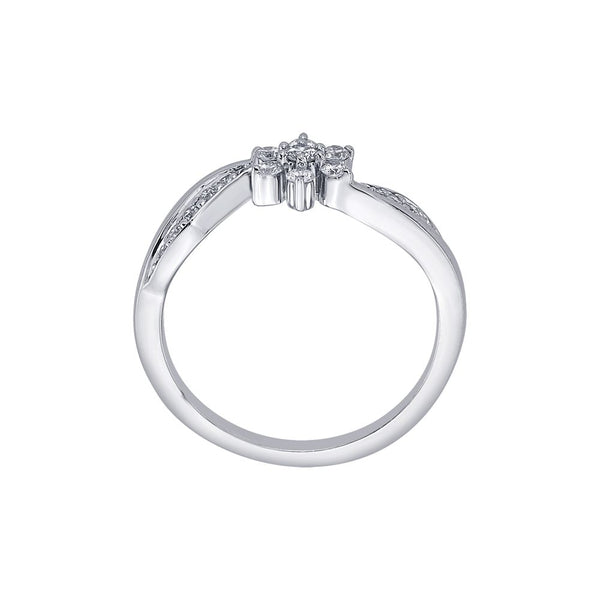 Floral Diamond Platinum Finger Ring - Image 3 - GEMHUB