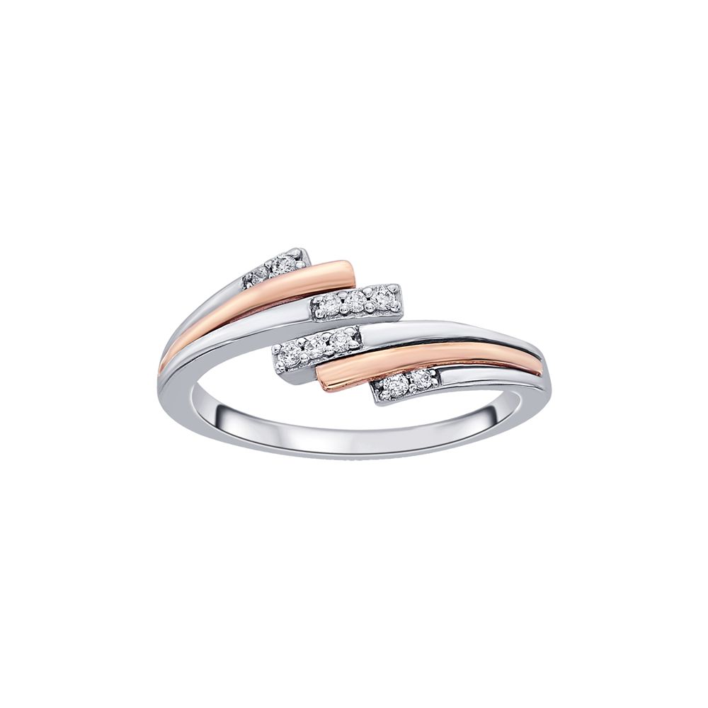 Gleaming Two Toned Diamond Finger Ring - Image 2 - GEMHUB
