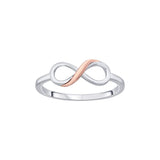 Infinity Design Platinum and Rose Gold Finger Ring - Image 2 - GEMHUB