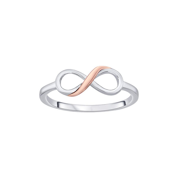 Infinity Design Platinum and Rose Gold Finger Ring - Image 2 - GEMHUB