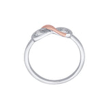 Infinity Design Platinum and Rose Gold Finger Ring - Image 3 - GEMHUB