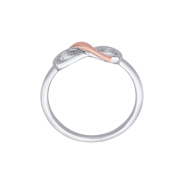 Infinity Design Platinum and Rose Gold Finger Ring - Image 3 - GEMHUB