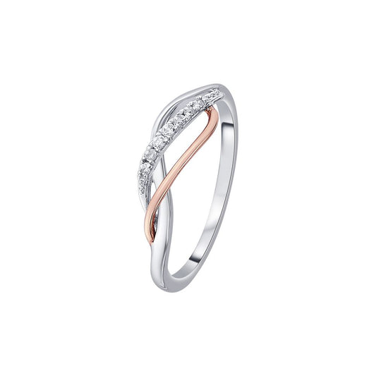 Stunning Platinum and Rose Gold Finger Ring - 950Pt Platinum - GEMHUB