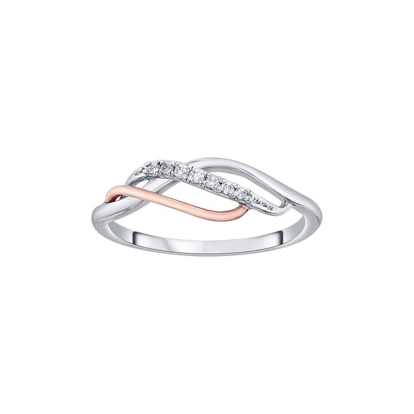 Stunning Platinum and Rose Gold Finger Ring - Image 2 - GEMHUB