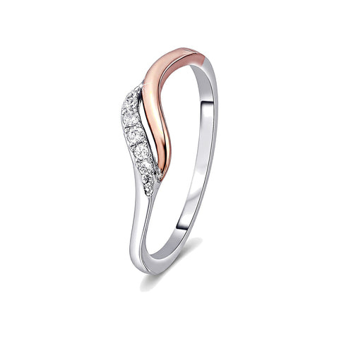 Swirl Design Diamond and Platinum Finger Ring - 950Pt Platinum - GEMHUB