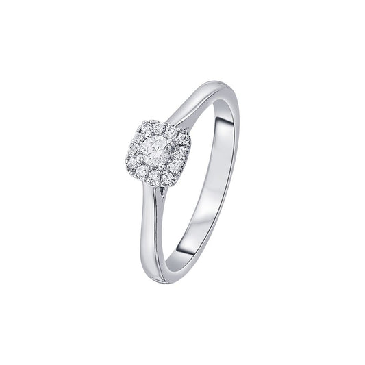 Breathtaking Diamond Halo Finger Ring - 950Pt Platinum - GEMHUB