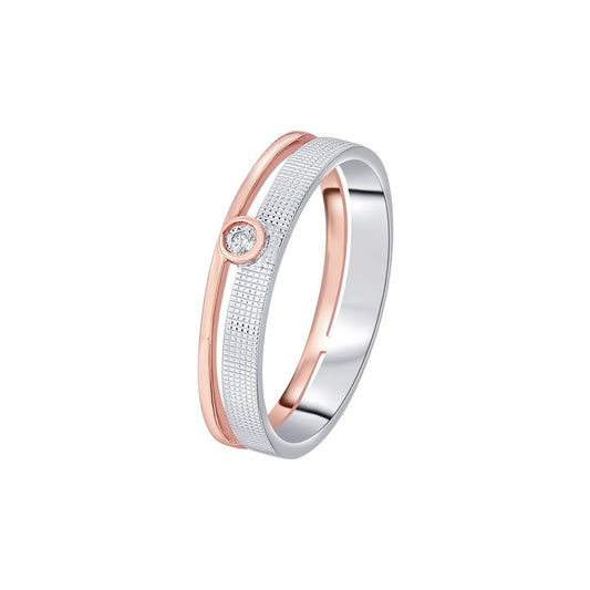 Elegant Platinum and Rose Gold Men's Band - 950Pt Platinum - GEMHUB