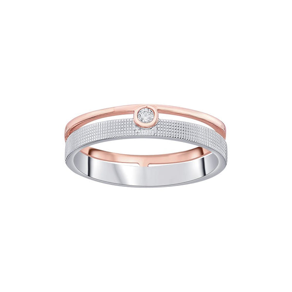 Elegant Platinum and Rose Gold Men's Band - Image 2 - GEMHUB