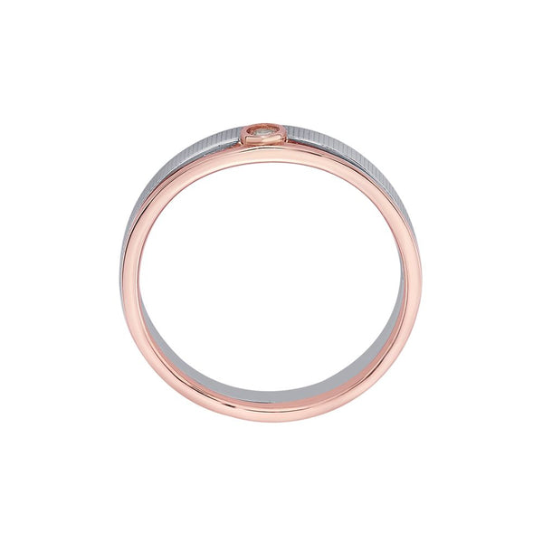 Elegant Platinum and Rose Gold Men's Band - Image 3 - GEMHUB