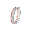 Elegant Platinum and Rose Gold Women's Band - 950Pt Platinum - GEMHUB