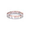 Elegant Platinum and Rose Gold Women's Band - Image 2 - GEMHUB