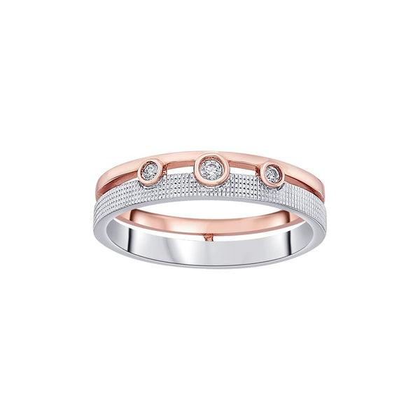 Elegant Platinum and Rose Gold Women's Band - Image 2 - GEMHUB