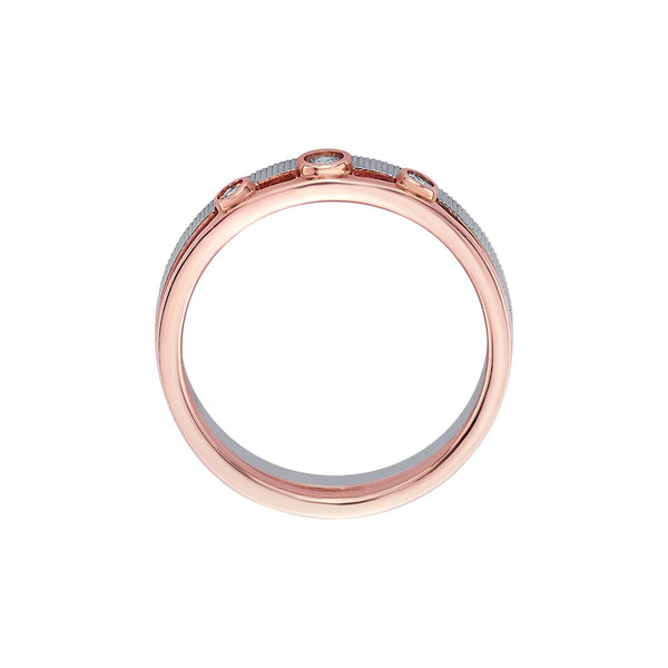 Elegant Platinum and Rose Gold Women's Band - Image 3 - GEMHUB