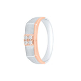 Stunning Geometric Diamond Men's Finger Band - 950Pt Platinum - GEMHUB