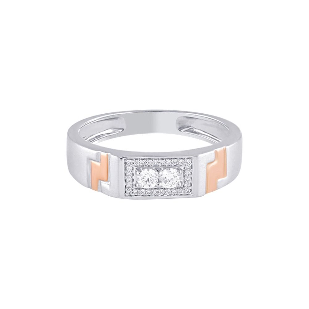 Luxurious Diamond Rose Gold and Platinum Men's Finger Band - Image 3 - GEMHUB